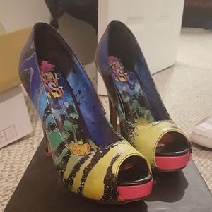 COPY - Multi color zebra platforms heels